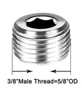 3/8" male thread stainless steel plug from 12 Piece Stainless Steel Heavy Duty Male Thread Internal Hex Head Pipe Plug Fittings Set