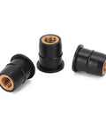 Tough As Nails 50 Pack M6X0.8MM Motorcycle Windscreen Well Nuts, Rubber Fasteners with brass inserts, three clips.