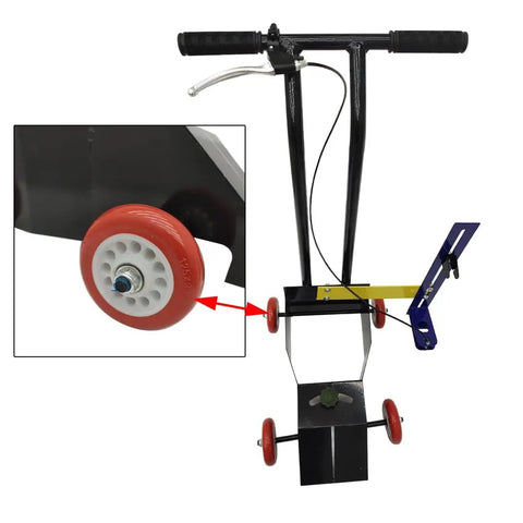 Heck Of A Multifunction Line Marking Machine That Renders Crisp Roads And Parking Lots With Zero Sweat Precision And Quick Width Tweaks For School Zones Or Garages, featuring red wheels and handle.