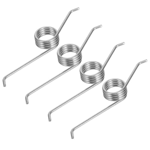 4 Pack Trash Can Torsion Springs Replacement Kit For Bin Lid Repair And Maintenance, metal parts on white background