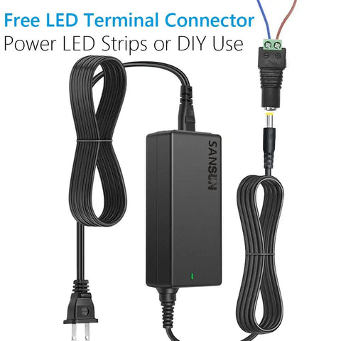12V 5A Power Supply Adapter 120V AC To DC 12V 60W With 5.5x2.1mm Jack for LED strips and DIY projects