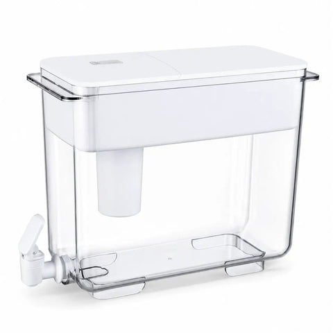 Transparent 9L Water Dispenser System For Home Or Office, 40 Cup Countertop Hydration Station with spout and filter