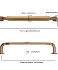 Champagne Bronze Cabinet Pulls 5 Inch Zinc Alloy 10 Pack Kitchen Cabinet Handles dimensions shown
