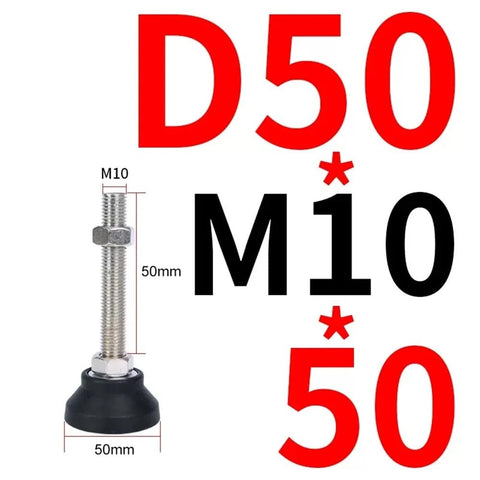 Knock That Wobble Right Out With These Durable Four Piece Adjustable Leveling Feet And Swivel Bases Featuring Secure M10 Threads, M10 steel bolt with 50mm nylon base.