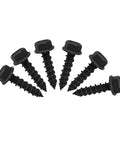Six Pack Clutch Cover Screw Bolt Set Oem 7512094 Atv Utv with six black clutch cover screws arranged, 1.25 inches in length.