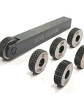 Single Wheel Knurling Tool Holder With Five Spare HSS Knurls 12 x 12 x 100 mm For Lathe Work And Metalworking Projects.
