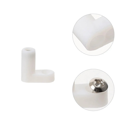 White Plastic Corner Brackets L Shape Braces For Shelves And Furniture Support Thick Durable Plastic Smooth Burr Free Finish