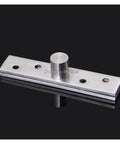 Heavy Duty Stainless Steel Pivot Hinges Set Of Ten Rock Solid Invisible Door And Cabinet Hardware Smooth 360 Rotary Swing Bottom Top Mount Rust Proof No Hassle Install, shown from the side.