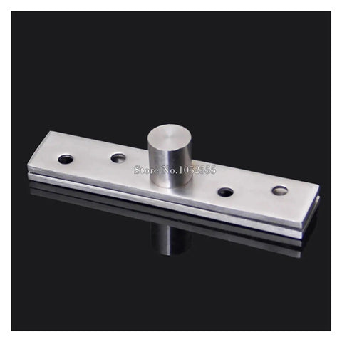 Heavy Duty Stainless Steel Pivot Hinges Set Of Ten Rock Solid Invisible Door And Cabinet Hardware Smooth 360 Rotary Swing Bottom Top Mount Rust Proof No Hassle Install, shown from the side.