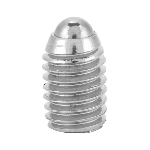 20 Pack Heavy-Duty M8 Spring Ball Plungers, Slick Stainless Steel Hex Socket Inserts showing a single polished plunger.