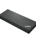 Heavy Duty Thunderbolt 4 Notebook Docking Station With 230 Watt Power Delivery And Matte Black Finish for Work Laptops side view
