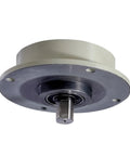 Miniature single-axis magnetic powder brake, 24V, with four-bolt flanged mounting (front view)