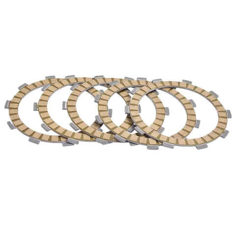230cc Friction Clutch Disc Plates For XT225 Fits 1986-2000 Direct Replacement For OEM 537-16321-00-00 And 36X-16321-00-00 Ideal For Street, Trail, And Dual Sport Riding., tan friction clutch disc plates stacked on white background