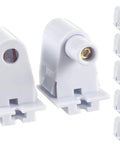 Plug And Play Fa8 Tombstone Lamp Holder With Single Pin T8 Socket Connector Fit T10 And T12 Fluorescent Tubes Ul Listed. White housing, 6-pack.