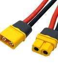 Male To Female RC Connector Extension Cable With 1 Meter Beefy 12 AWG Silicon Wire, showing XT60h connectors against white background