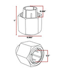 Diagram of Beefed Up Half Inch Router Collet Replacement For DeWalt Routers, Steel M19x1 Threads, with dimensions labeled