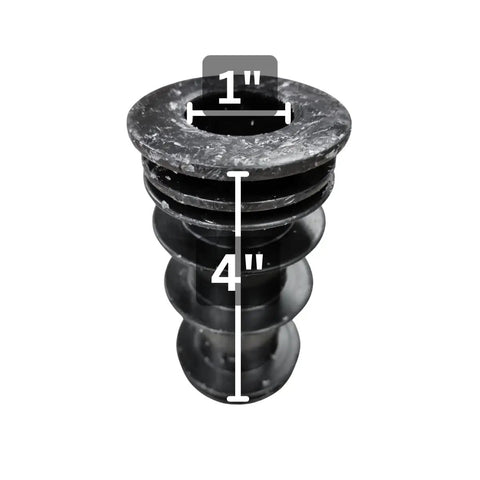 Replacement Two And Three Eighths Inch Plastic Insert Bushings For Caster Dining Chairs Set Of Two No Wobble Fix Pre Greased Durable Fit For Swivel And Tilt Mechanisms, black 4-inch bushing, 1-inch bore