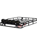 Premium Quality Heavy Duty Metal Roof Rack And Luggage Tray Kit For Twelfth Scale RC Whips showing integrated cab lights.