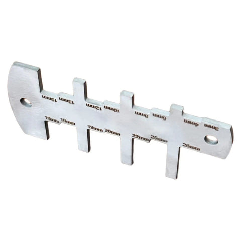Pro Grade Stainless Steel Height Gauge for Woodworking and Router Depth Measurement from 3 to 26 mm with precise tool.