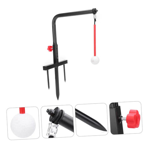 Iron Swing Training Tool Golf Practice Gear For Accurate Posture And Swing Portable Outdoor Swing Trainer with red rod and ball