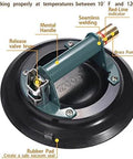 10 Inch Vacuum Suction Cup Lifter For Granite And Glass With Metal Handle And Brass Pump, Heavy Duty Glass Lifter Up To 760 Lb Load Capacity