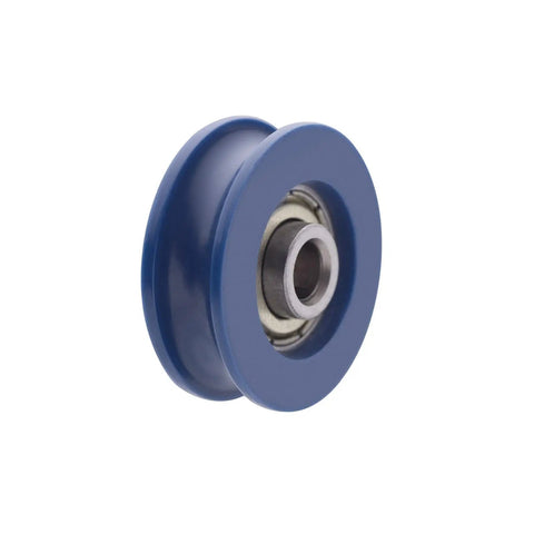4Pcs U Groove Nylon Guide Wheel Set For Doors Windows Cabinets Drawers, U-Groove Roller Pulleys 5x25.5x8.5mm Blue, Built To Last, Heavy Duty, Smooth Sliding Upgrade For Everyday Home DIY blue nylon wheel with bearing steel core