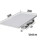 Dimensions of square brass chrome Waterfall Shower Head With Wall Mounted Panel shown in millimeters for size reference.