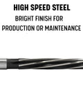 1.5 Inch High Speed Steel Hand Reamer With Spiral Flute DWR Series Pro Grade, bright finish, visible spiral flute