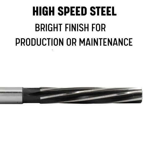 1.5 Inch High Speed Steel Hand Reamer With Spiral Flute DWR Series Pro Grade, bright finish, visible spiral flute