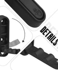 Close-up of Heavy Duty Foldable Wall Hooks 4 Pack Aluminum Alloy Rustproof Flip Up Mounts With Screws Black in action.