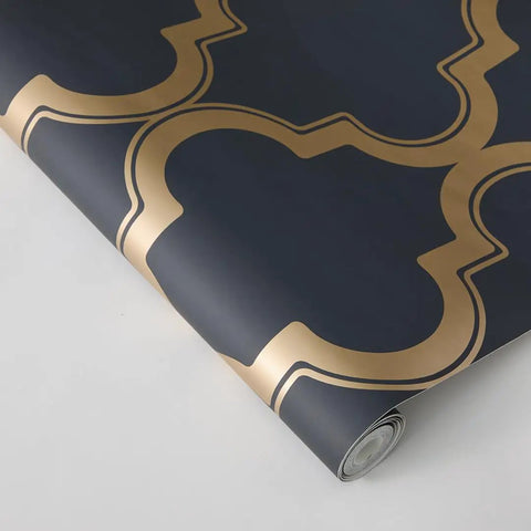 Metallic Bronze Grey Marrakesh Peel And Stick Wallpaper Removable Self Adhesive Wall Covering Moroccan Trellis Design roll