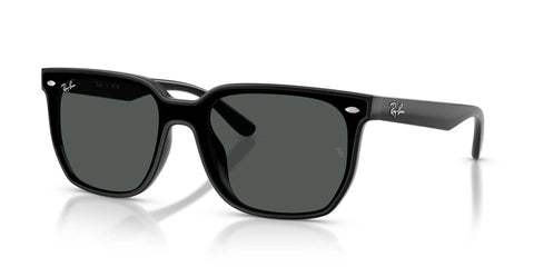 RB4466D Shield Sunglasses Black Dark Grey 47mm Wide Fit For Large Faces With Futuristic Single Shield Lens Dope Look And All Day Comfort