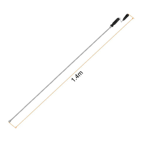 Heavy Duty 6 Ft Stainless Steel Drain Auger Snake To Bust Up Tough Hair Clogs In Toilet Kitchen Sink Shower Bathtub Flexible Durable Claw Plumbing Tool For Sink And Tub, shown at 1.4m length.