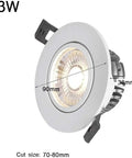 WKNHHL Recessed Lighting Housing Trim Kits Aluminum Adjustable Angle Led Downlight with white round design, 90mm diameter.