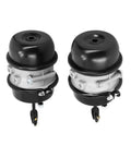 Two air brake chambers, 30/30 long stroke, 3 in (76 mm), black tops with silver bodies, compatible with BTS-3030LS-WCR.