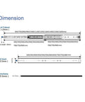 Diagram showing dimensions of Beefed Up Heavy Duty Full Extension Drawer Slides Pair With Lock 32 Inch Three Section Ball Bearing Runners