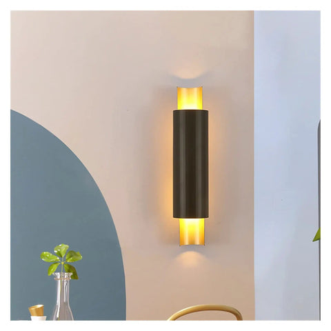 Sleek Black Wall Lamp With E27 Socket For Living Room TV Wall And Entryway Glare Free Indoor Sconce, mounted on wall.