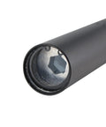 Close-up of the internal end of Shock Absorbing 31.8mm Seat Post for E Bikes 350mm Length with steel core visible