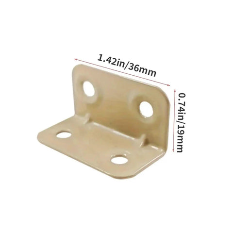Built Tough L Shaped Corner Brackets Four Hole Precision Angle Supports, 1.42x0.74 inches, sturdy metal for wood furniture reinforcement.