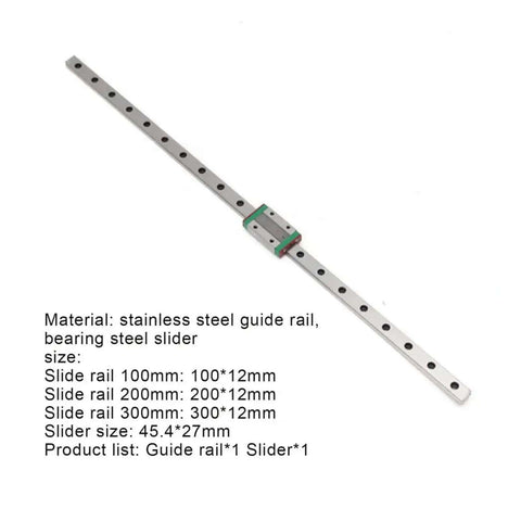 Get This High Precision Mgn12 Linear Guide Rail Kit With Mgn12h Sliding Block For Smooth 3D Printer Builds And CNC Machine Tool Upgrades Featuring Bear Steel Hardness. 300mm stainless steel rail with MGN12H slider