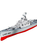 RC Battleship Model LHD-881 1/390 Twin-Engine Electric Warship With 2.4G Radio Remote High Frequency Drive Night Cue Lights RTR Watch Version