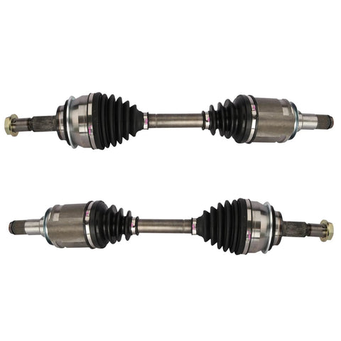 Front Driver And Passenger CV Axle Assembly Set, 2 Piece, Ready To Roll, Compatible With 03-23 Toyota 4Runner, 05-18 Tacoma, 07-14 FJ Cruiser, 03-09 Lexus GX470, 10-23 GX460 4WD, showing two axles side by side.