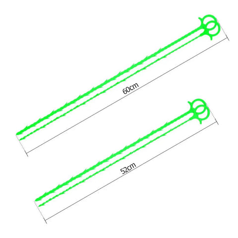 Two sizes of green Five In One Drain Snake Kit With Five Pack Flexible Drain Augers for hair clog removal and easy drain fixes.