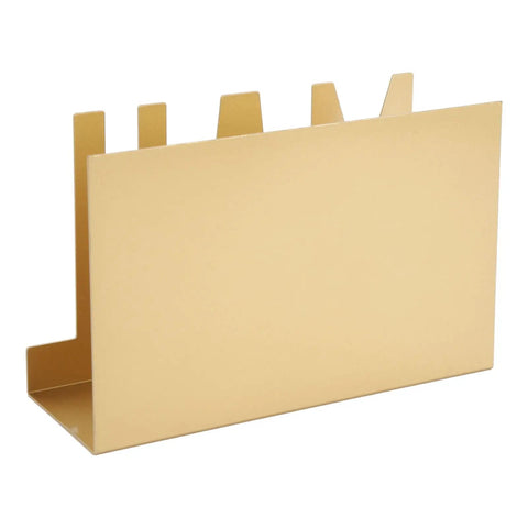 Sturdy Metal Desk Mail Organizer With Stylish Hollow Cutout For Bills, Letters And Papers Gold Finish Office Supplies Durable Iron Construction
