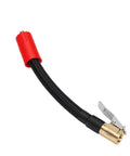 Flexible Tire Inflator Extension Hose With Quick Connect Air Chuck Adapter External Thread And Leakproof Clip On Design For Car Motorcycle Bike Or Electric Vehicle Inflation, 16cm black braided hose with red adapter