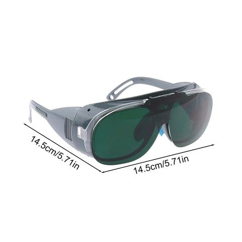 Heavy Duty Welding Safety Glasses With Wrap Around Anti Glare Arc Lens And Comfortable Ergonomic Eye Protection Goggles, 14.5cm size, polycarbonate material.