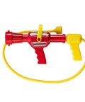 Firefighter Backpack Water Blaster For Kids, 1.3L Tank Hose Shooter in red and yellow with labeled extinguisher