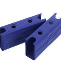 Two Pack Playpen Rod Connector Kit for Indoor Baby Fence Panels, blue plastic couplings for 2.5x5 cm pipes, top view