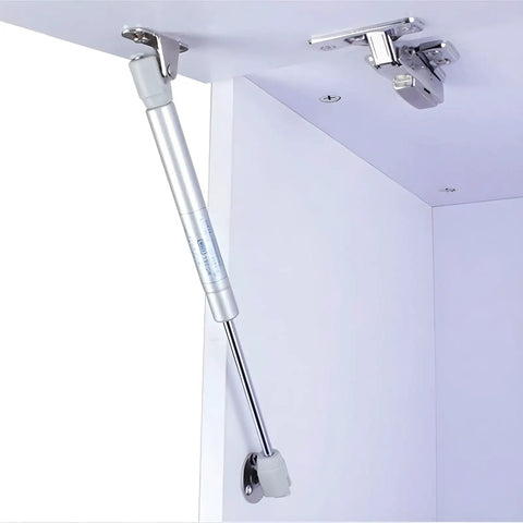 Heavy Lid Gas Struts Pair, 200N 44lb Per Strut, Soft Open Gas Springs for Cabinets and Toy Boxes, installed on cabinet lid