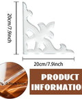 Ornate Corner Router Template Set Two Piece Acrylic Inlay Jig Kit With Precision Tracing Stencil Guide for woodworking, 20cm size.